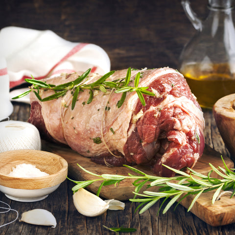 Lamb Breast, Boned, Rolled and Stuffed with Pea, Mint and Leeks