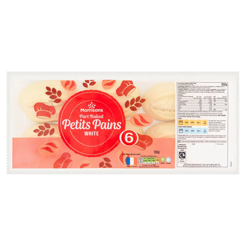 Morrisons Part Baked White Rolls 6 pack